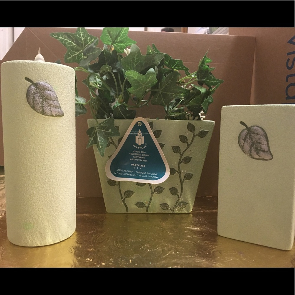 Partylite Light Green Spring Candle Set